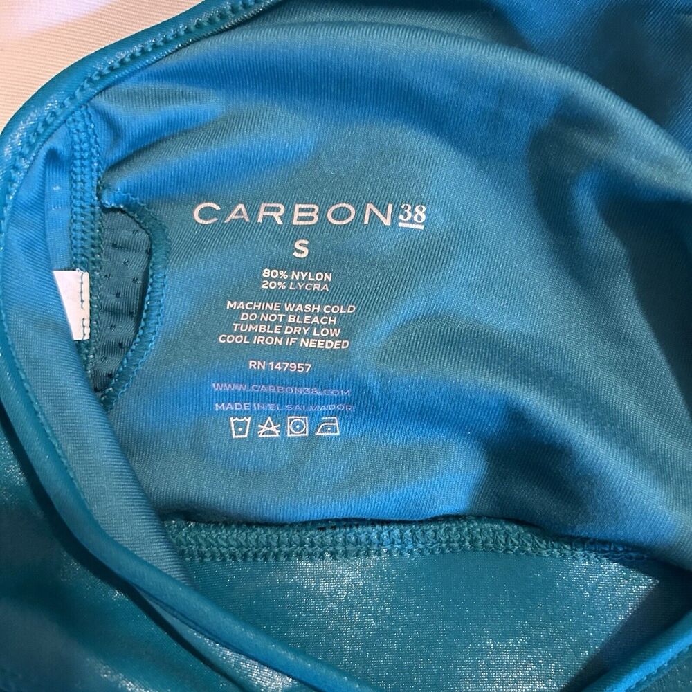 Carbon38 Sports Bra Womens Teal Action 2.0 Takara Shine Shimmer Small Activewear - Picture 6 of 6